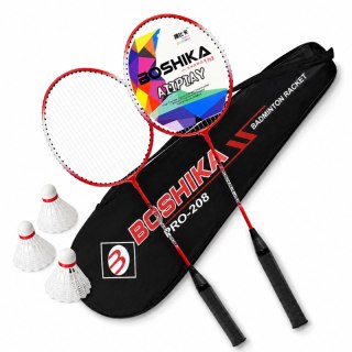 Zestaw do badmintona 2 czerwone paletki +3lotki, zestaw w sportowej torbie AR19CZE