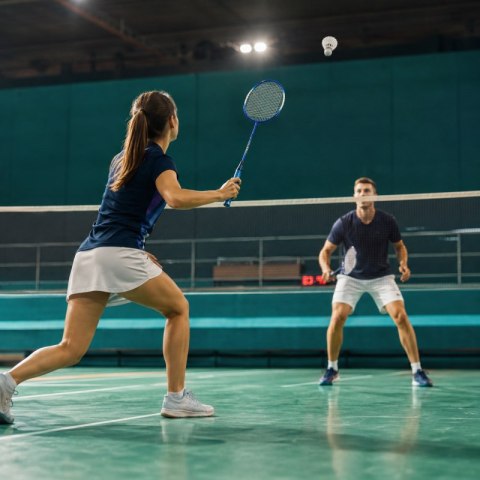 Zestaw do badmintona 2 niebieskie paletki +3lotki, zestaw w sportowej torbie AR19N