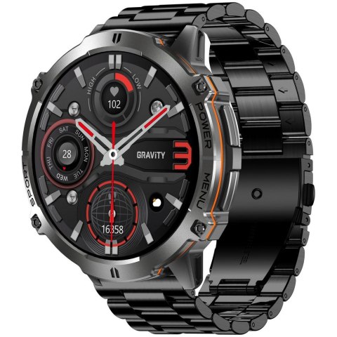 SMARTWATCH MĘSKI GRAVITY GT42-1 - AMOLED, DODATKOWA BRANSOLETA (sg056a)
