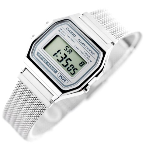 ZEGAREK MĘSKI CASIO A158WEM-7DF (zd093e) - KLASYKA + BOX