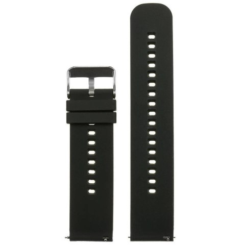 Pasek gumowy do zegarka U27 - czarny/srebrny - 22mm