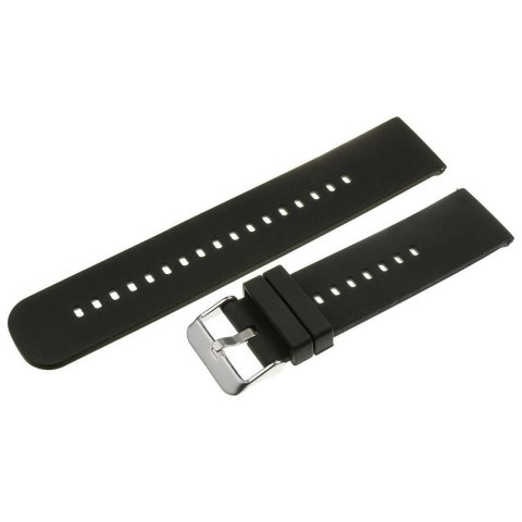 Pasek gumowy do zegarka U27 - czarny/srebrny - 22mm