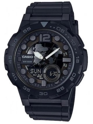 ZEGAREK MĘSKI CASIO AEQ-100W-1BV (zd070b) - WORLD TIME + BOX