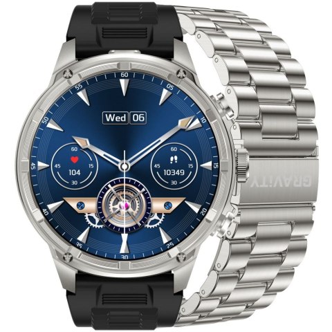 SMARTWATCH MĘSKI GRAVITY GT41-3 - BLUETOOTH CALL, DODATKOWA BRANSOLETA (sg053c)