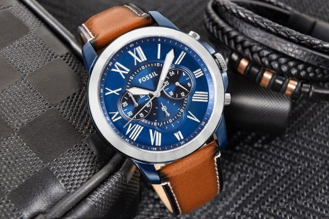 Zegarek Męski FOSSIL Grant Leather FS5151 + BOX